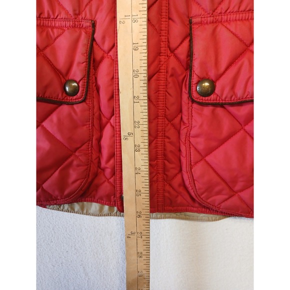 Polo Ralph Lauren Small Red Quilted Vest With Courderoy Collar Womens - Picture 11 of 11